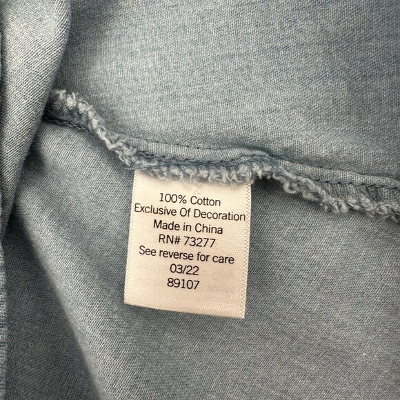 NWT LC Lauren Conrad Womens Chambray Blue Cotton Strap Sleeve Midi Dress XXL - Picture 10 of 13